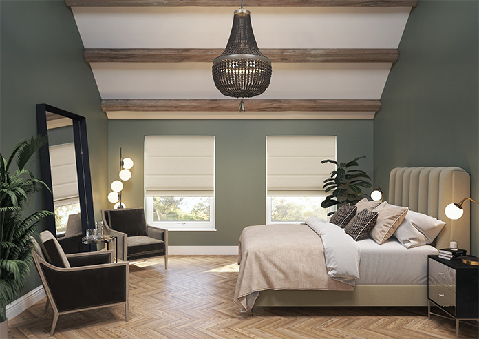 Genoa Faux Silk (Blackout), Cream Shimmer - Twist&Fit Roman Blind - Image 8